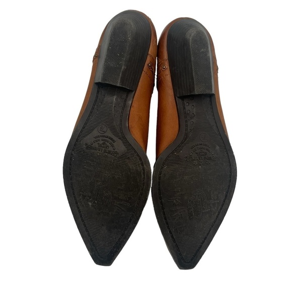 Ferrante Brown Embellished Slip On Leather Ankle Booties Size 7 1/2 Women’s - Picture 9 of 9